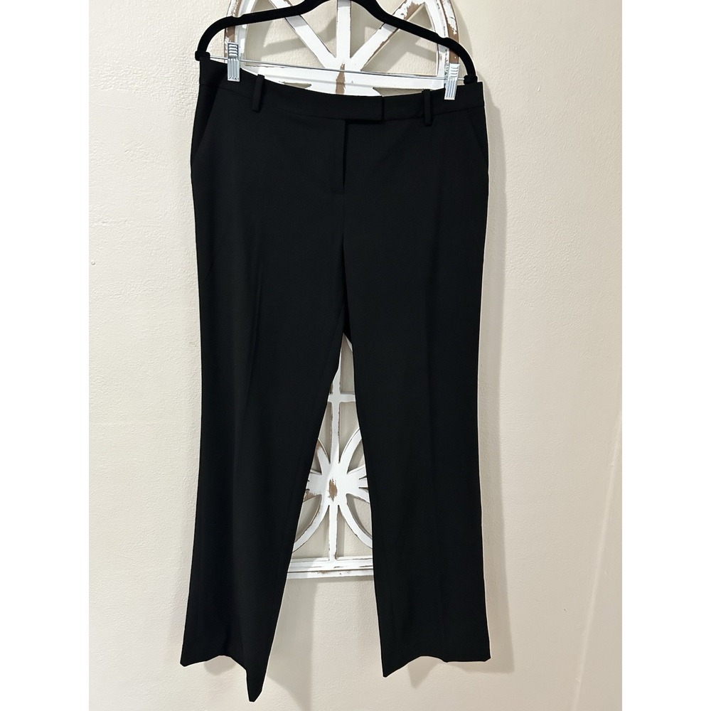Calvin Klein Madison Pants size 10 Black Flat Front Career Trousers Office *041